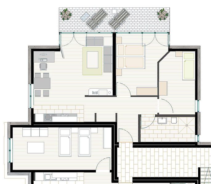 Grundriss Suite, 80 m²